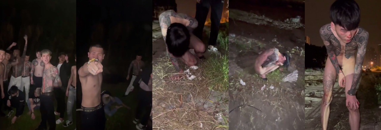 精神小伙派对彻底玩脱！纹身猛男光着膀子怒指镜头，裤子都没了还狂舞打人，地上躺着被干翻的兄弟，现场乱成一锅粥！