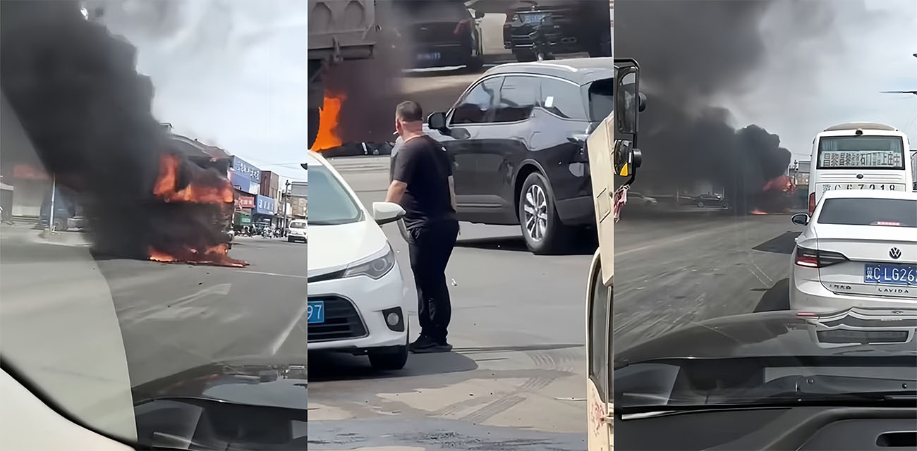 河北秦皇岛 渣土车碾压母女致2亡 电动车起火引燃货车熊熊大火惨剧