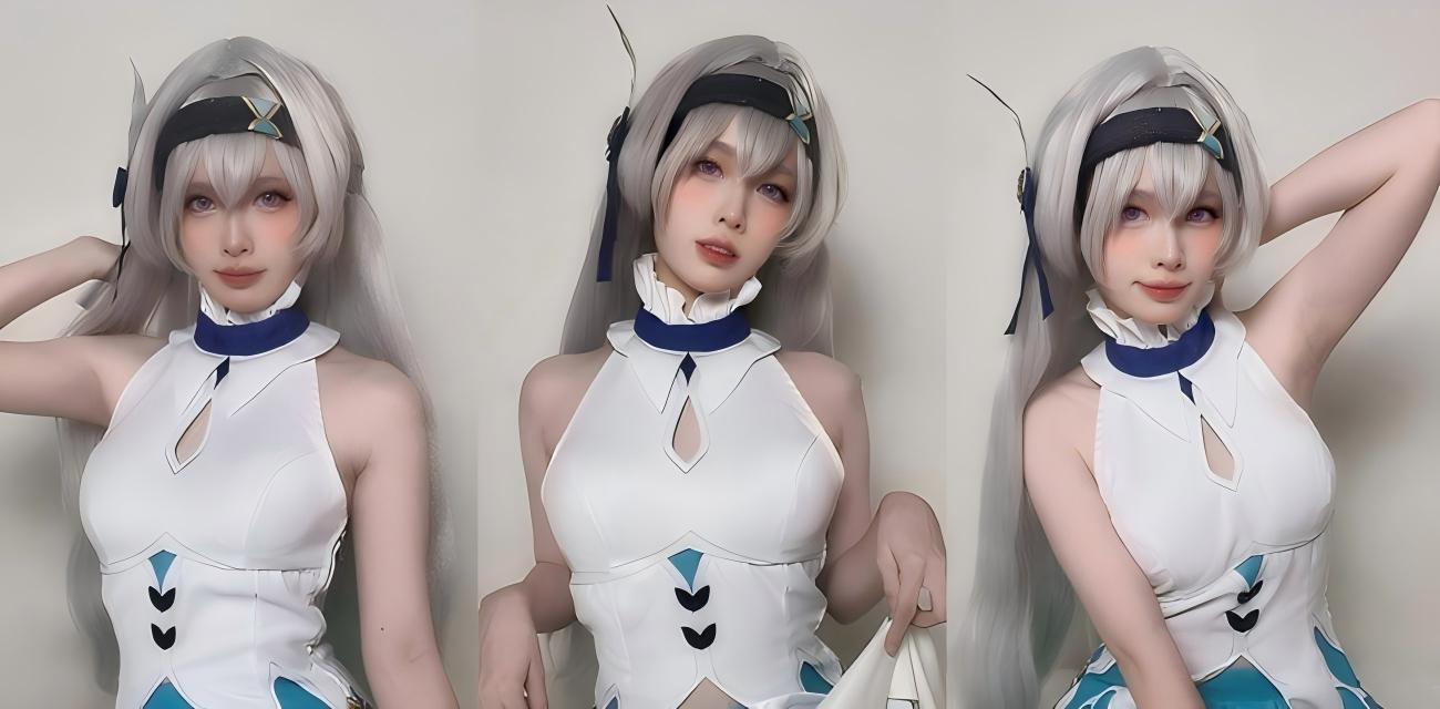 网黄DreamlikeUwU cos崩铁道流萤 紧身战衣包裹柔软曲线 极致诱惑福利拉满！