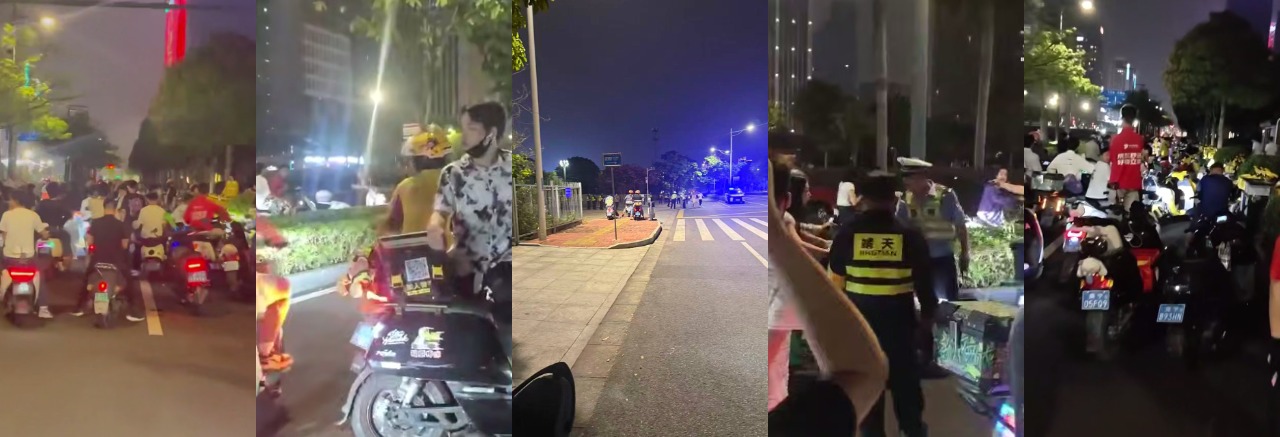 笑死人了！广西南宁一女骂广西人惹众怒，外卖小哥们直接群起围攻，几十辆电动车堵成一片，路口彻底瘫痪，群聊记录直接炸锅！